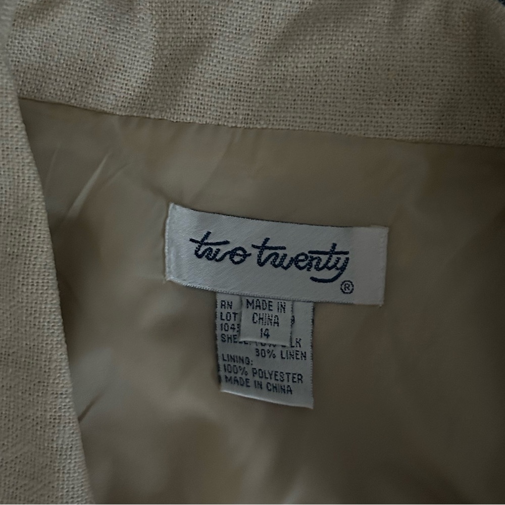 Vintage Silk/Linen Cream Blazer - Picture 6 of 8